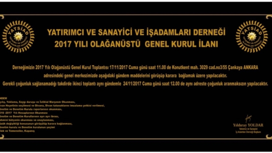 2017 yılı Olağanüstü kongre çağrısı