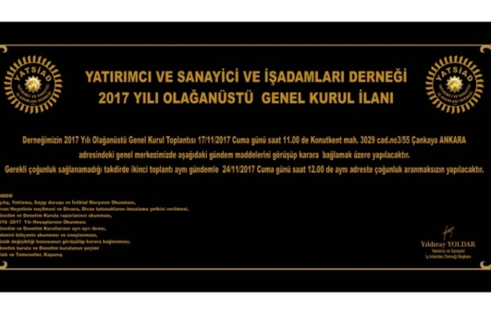 2017 yılı Olağanüstü kongre çağrısı
